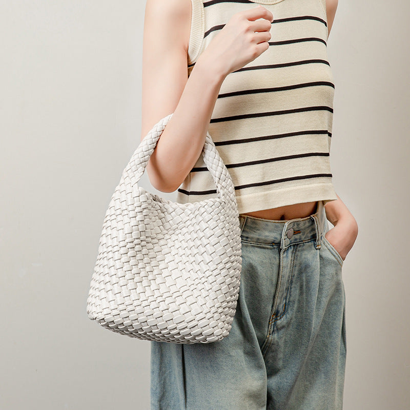 Summer PU Minimalist Boho Shoulder Bag with Detachable Mini Purse-Handbags-Black-Free Shipping Leatheretro