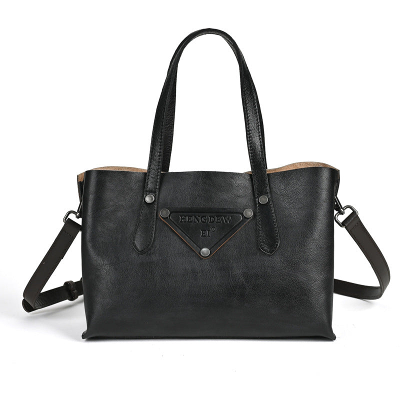 Vintage Genuine Leather Crossbody Bag Tote Bags-Brown-Free Shipping Leatheretro