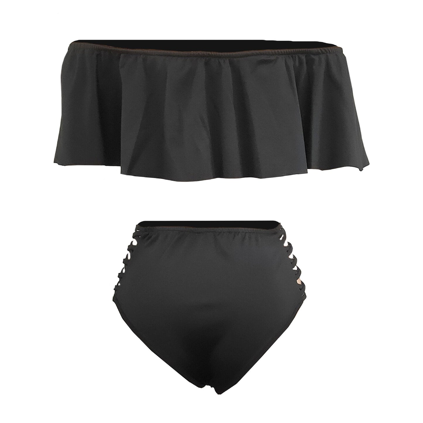 Sexy Off The Shoulder Bikini Swimwear-Women Swimwear-White-S-Free Shipping Leatheretro