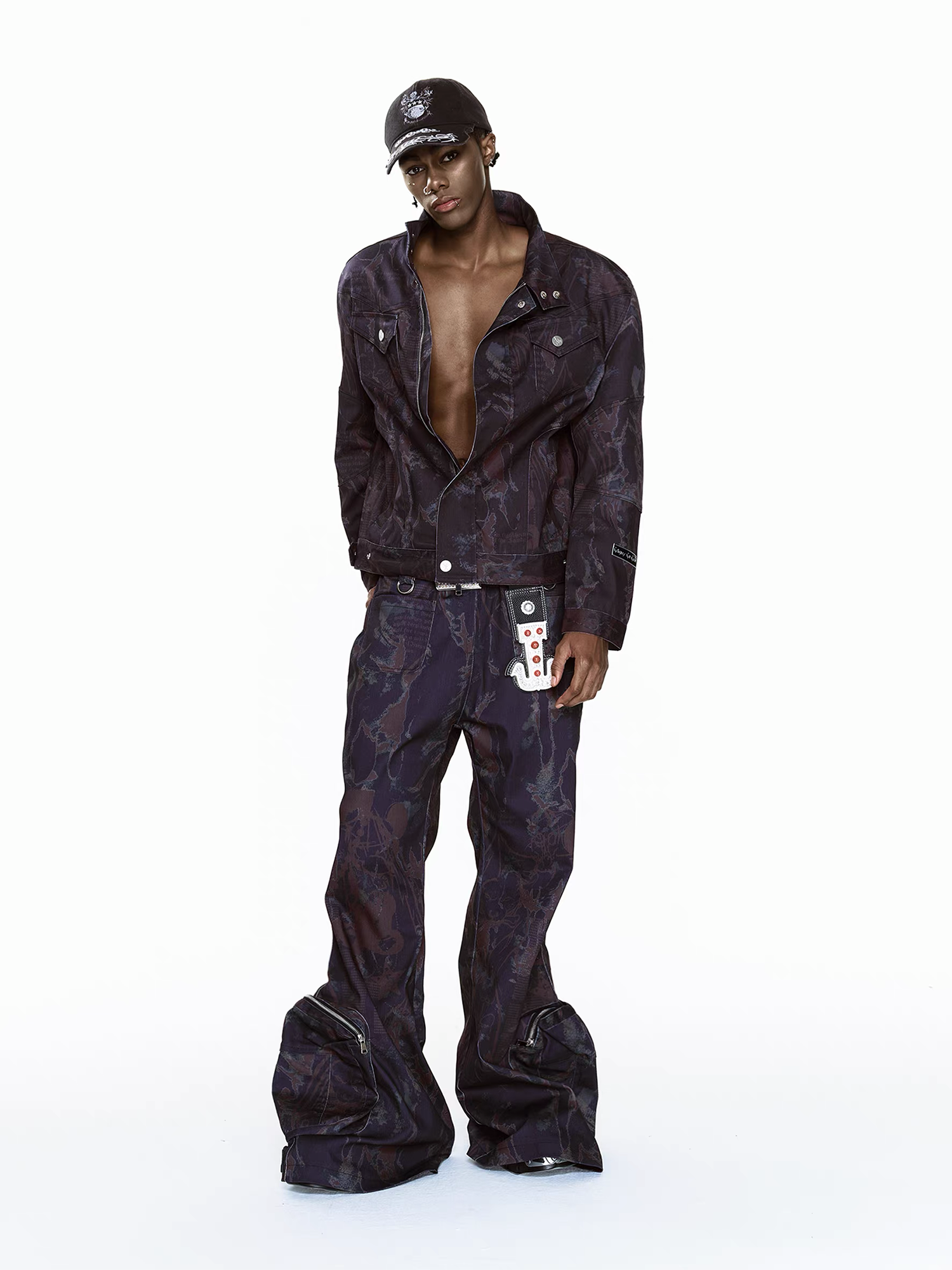 CYCYCY Punk Graffiti Denim Jacket-Jacket-S-Free Shipping Leatheretro