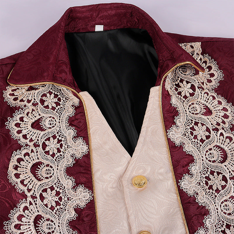 Men's Gothic Victorian Frock Coat-Black-S-Free Shipping Leatheretro
