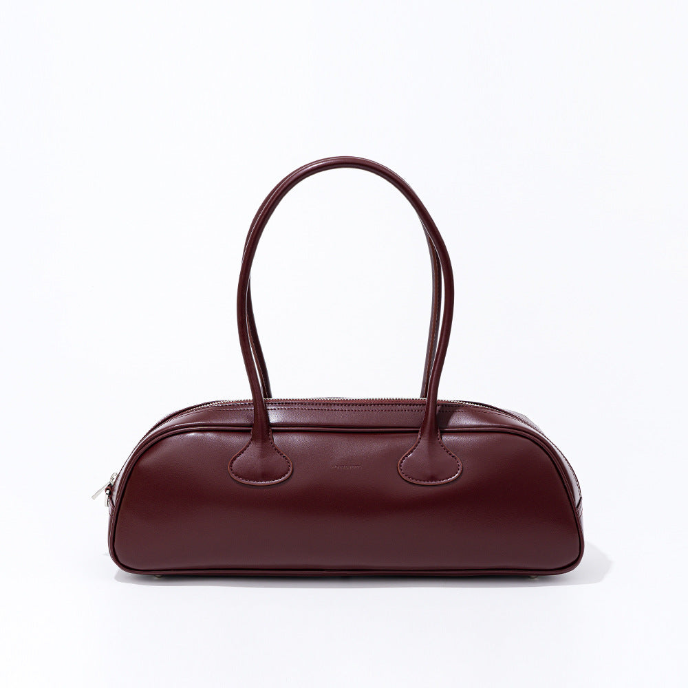 Vintage Bowling Bag – New Design Multipurpose Cowhide Leather Shoulder Handbags-Handbags-White-Free Shipping Leatheretro