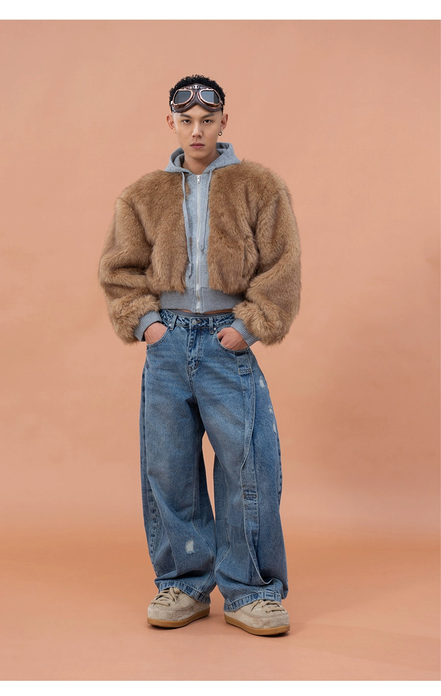 CLP Men's Distressed Cargo Jeans-Blue-M-Free Shipping Leatheretro