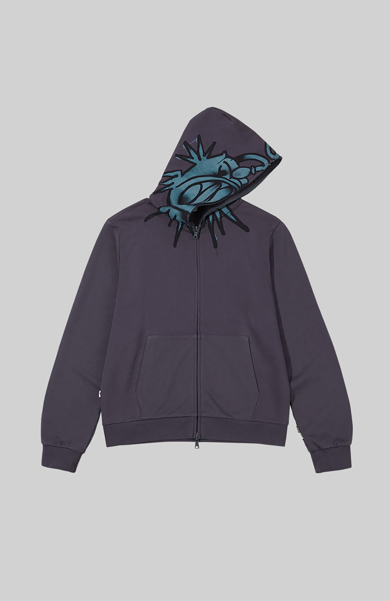 URBAN+FOREST Ocean Monster Graphic Masked Hooded Jacket-Jacket-S-Dark Gray-Free Shipping Leatheretro