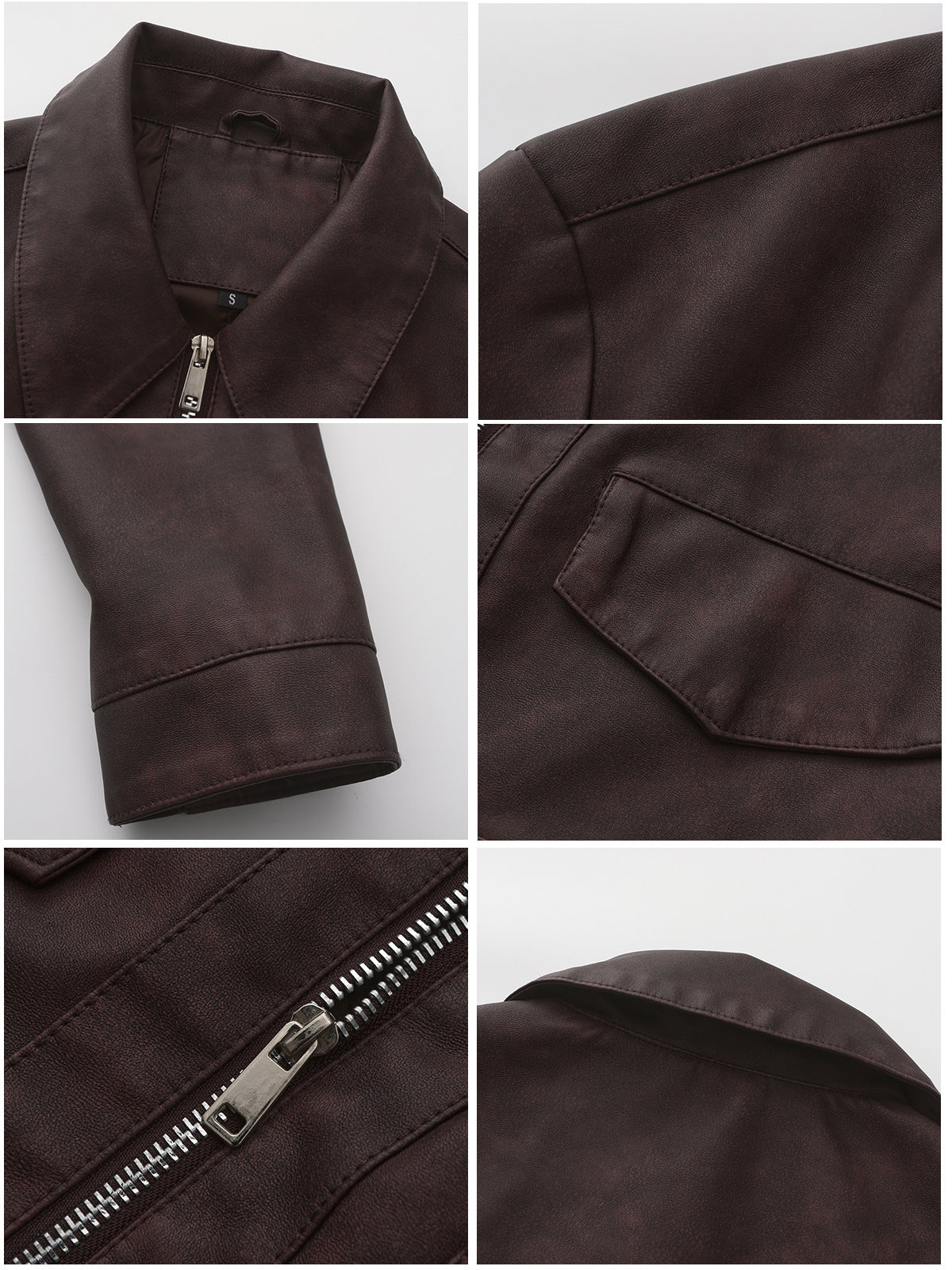 Women's Faux Leather Jacket-Lotus root pink #7-S-Free Shipping Leatheretro