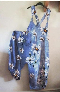 Casual Summer Floral Print Jumpsuits-Jumpsuits & Rompers-12-S-Free Shipping Leatheretro