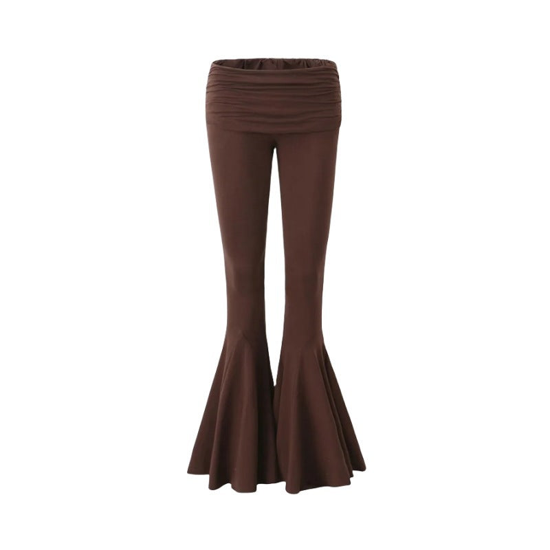 Sexy Low Waist Elastic Flare Pants for Women-Pants-Coffee-S-Free Shipping Leatheretro