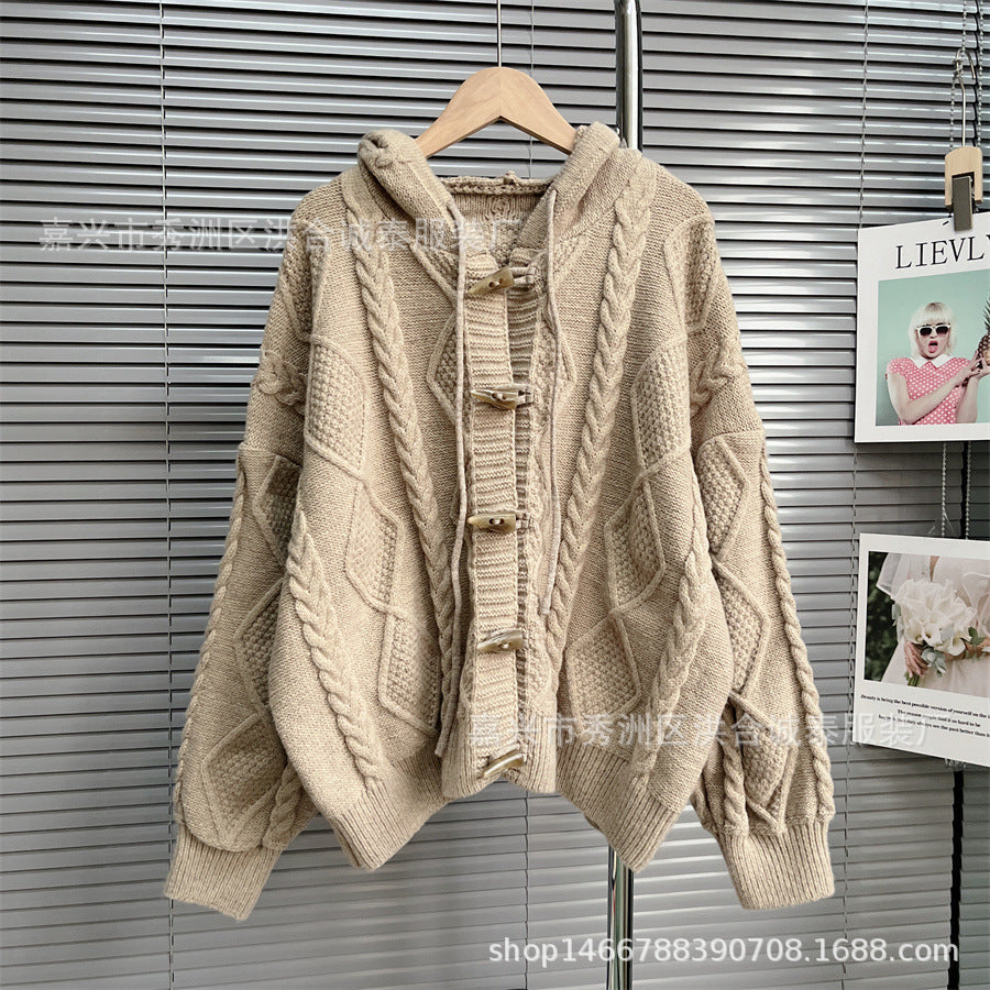 Soft Lazy Knitted Women Cardigan Sweaters-Sweater&Hoodies-Ivory-One Size-Free Shipping Leatheretro