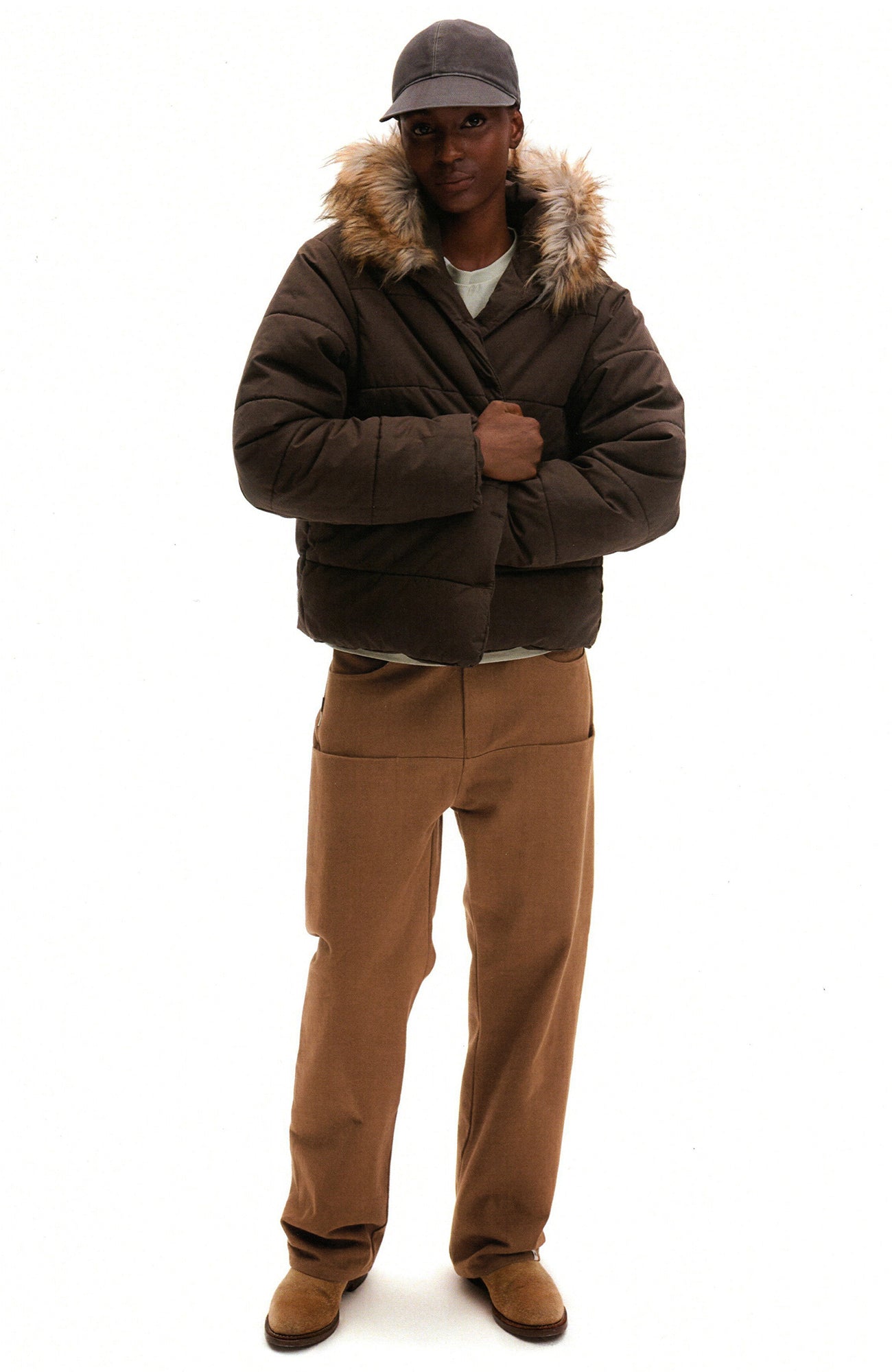 URBAN+FOREST Paneled Canvas Straight-Leg Jeans-Jeans-S-Khaki-Free Shipping Leatheretro