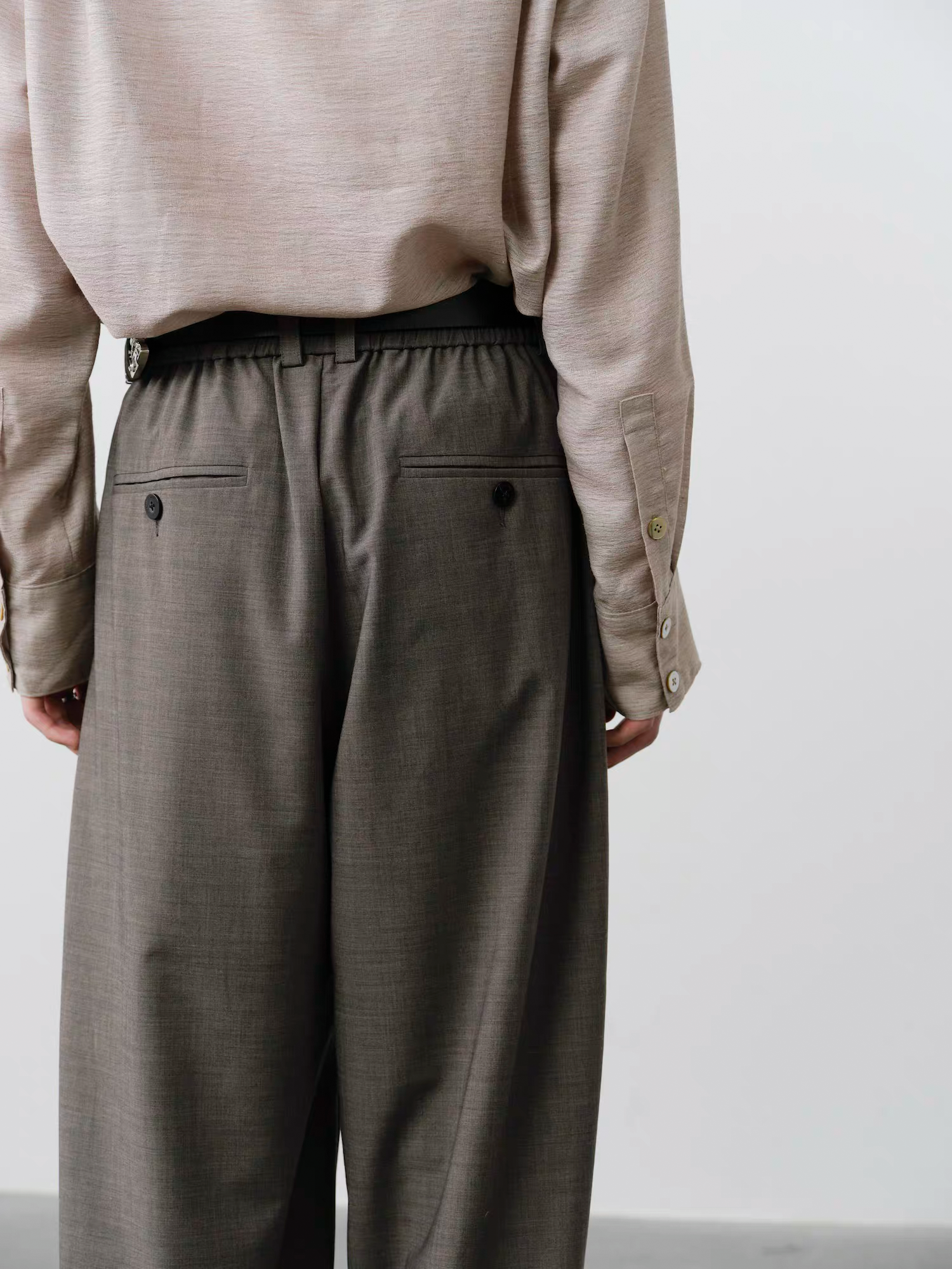 GRAINMUSTARD Retro Patch Pocket Pleated High-Waist Trousers-Pants-XS-Dark Gray-Free Shipping Leatheretro