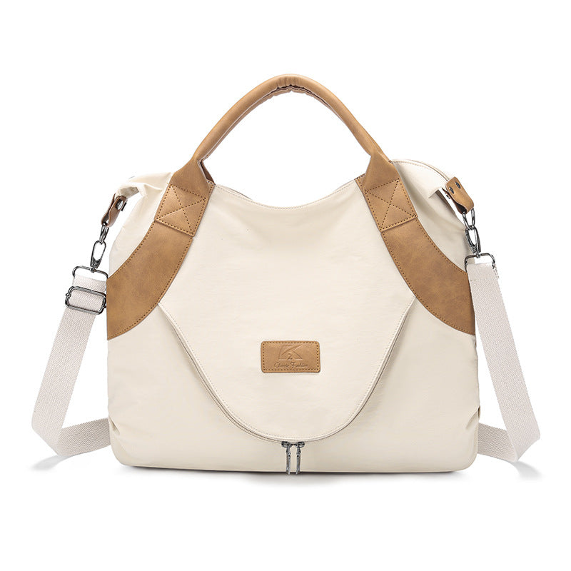 Vintage Large Capacity Nylon Women Messenger Tote Bags-Handbags-Ivory-Free Shipping Leatheretro