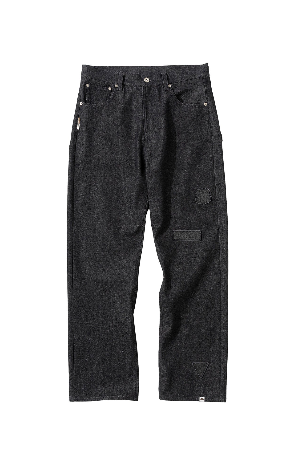 URBAN+FOREST Minimal Patch Straight-Leg Denim-Jeans-S-Green-Free Shipping Leatheretro