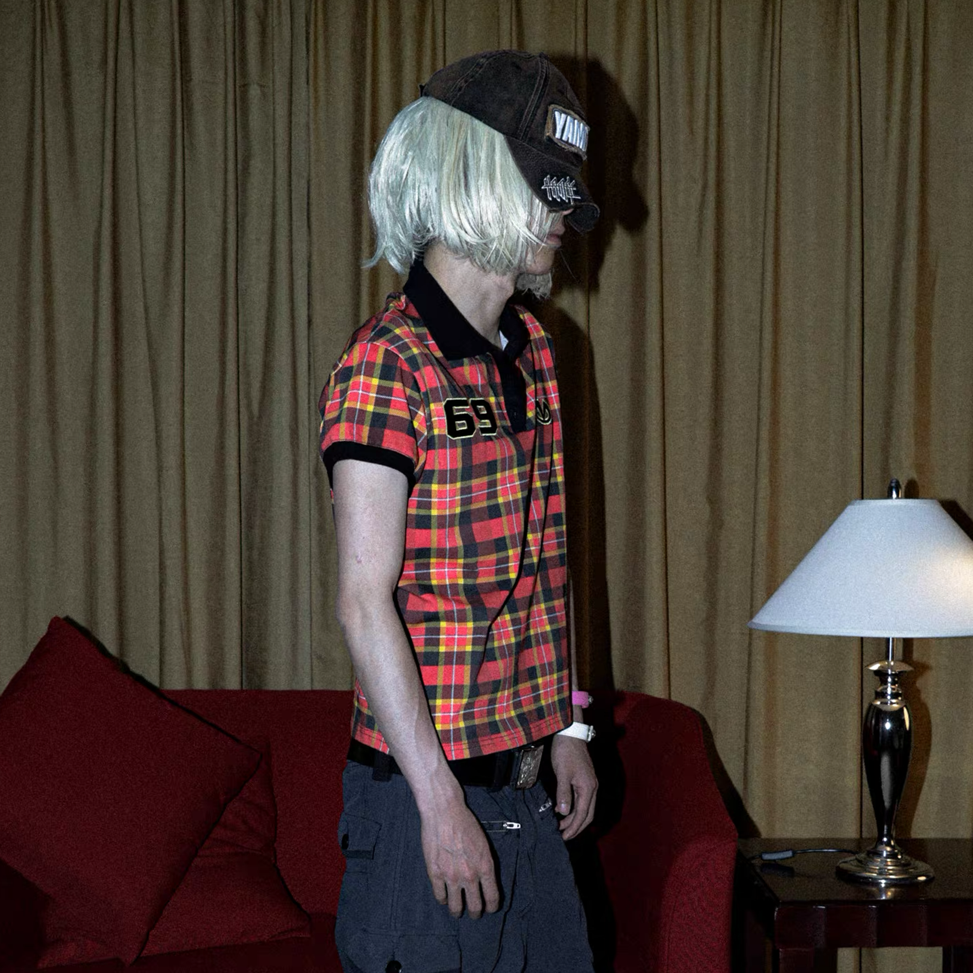 PCCVISION Plaid Glitter Graphic Polo T Shirt-T Shirt-S (Preorder)-Free Shipping Leatheretro