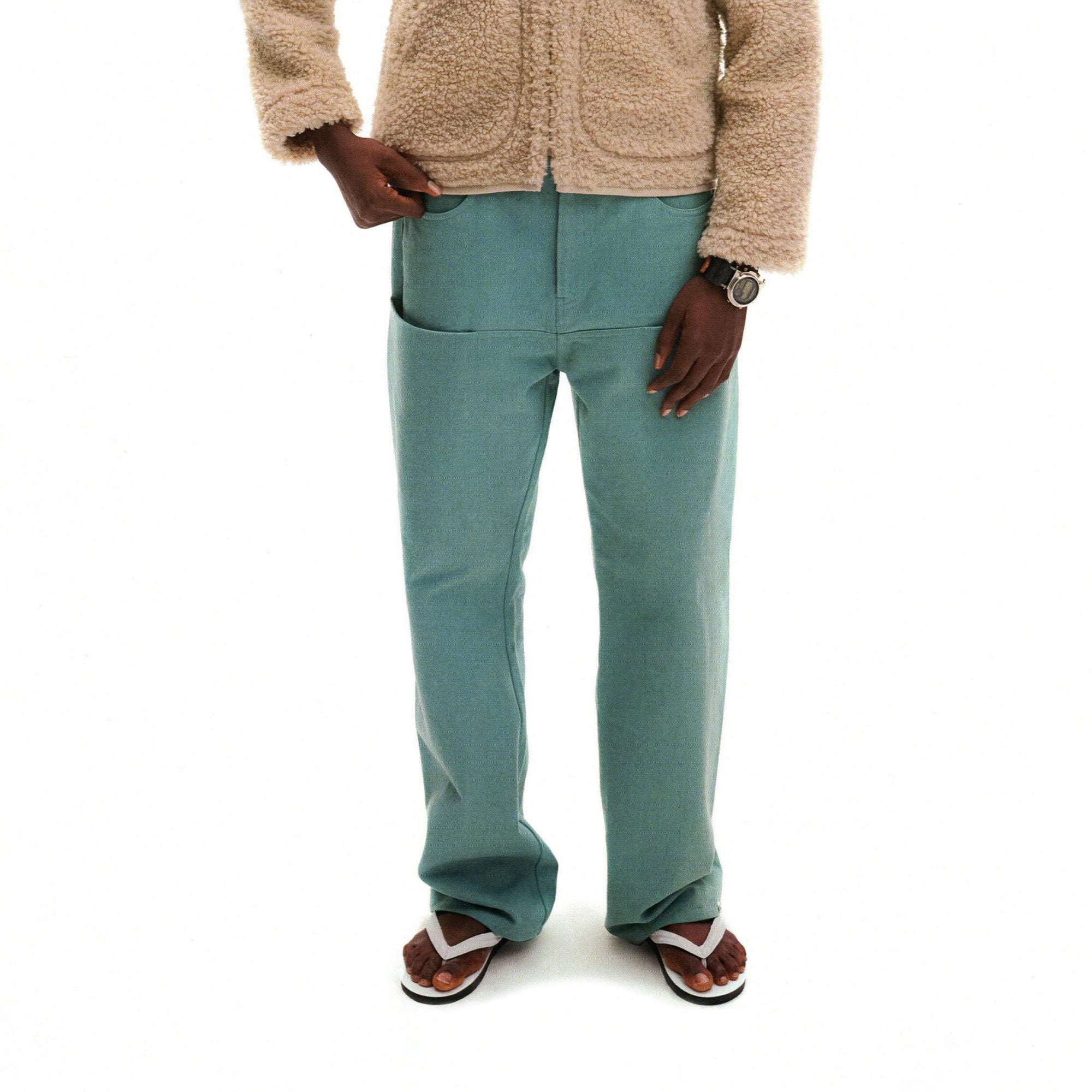 URBAN+FOREST Paneled Canvas Straight-Leg Jeans-Jeans-S-Blue-Free Shipping Leatheretro