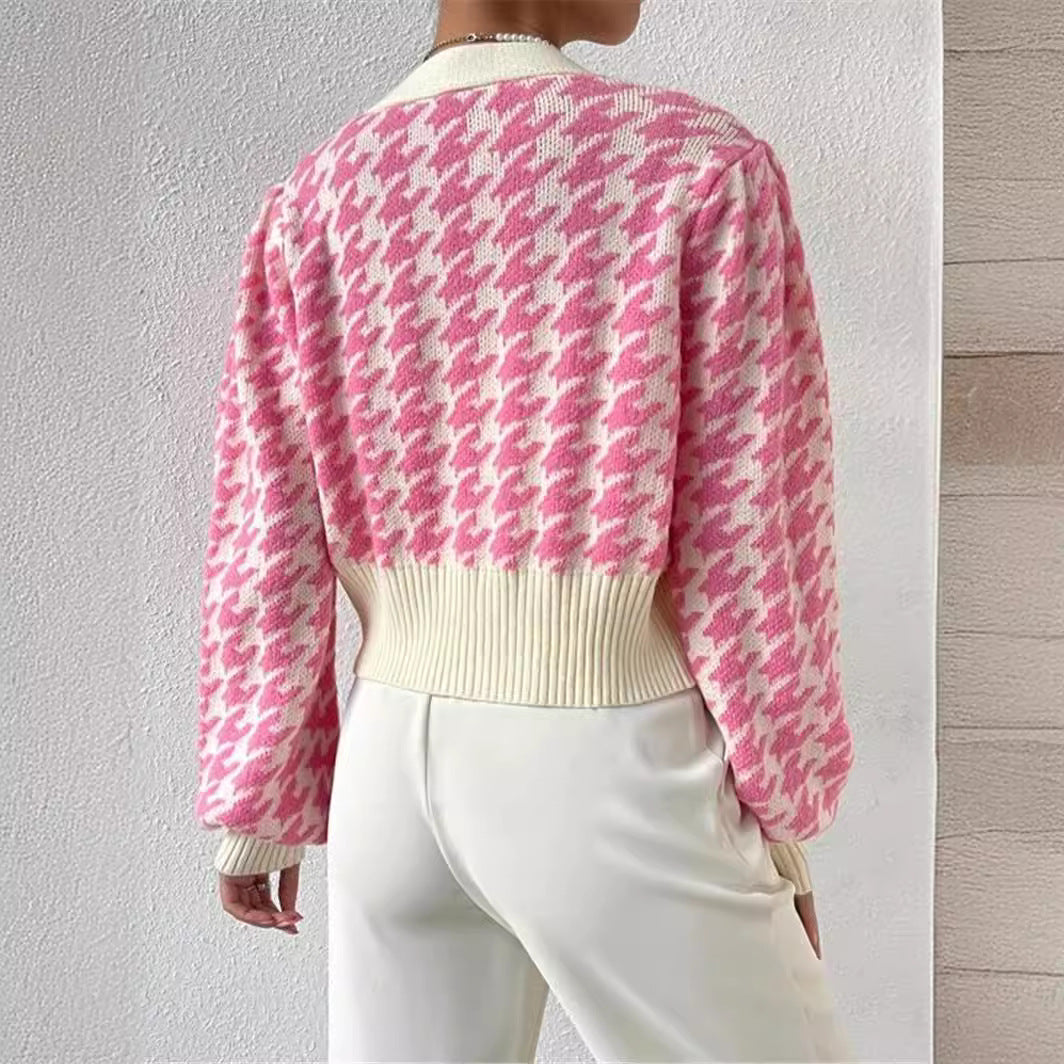 Fashion Women Knitted Cardigan Sweaters-Sweater&Hoodies-Pink-S-Free Shipping Leatheretro