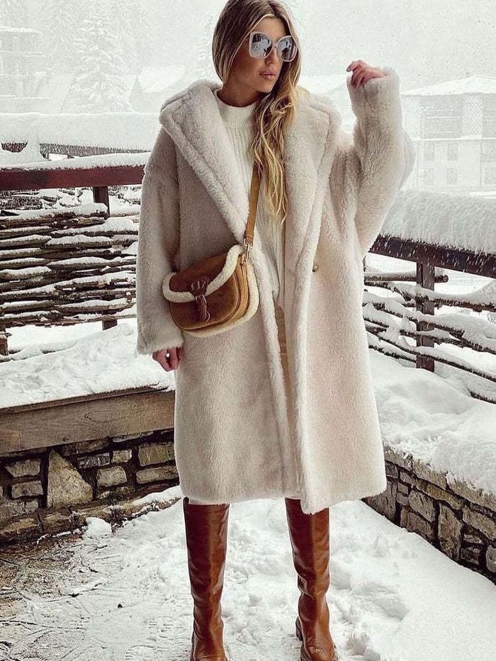 Winter Warm Faux Fur Long Outerwear for Women-Outerwear-Camel-XS-Free Shipping Leatheretro