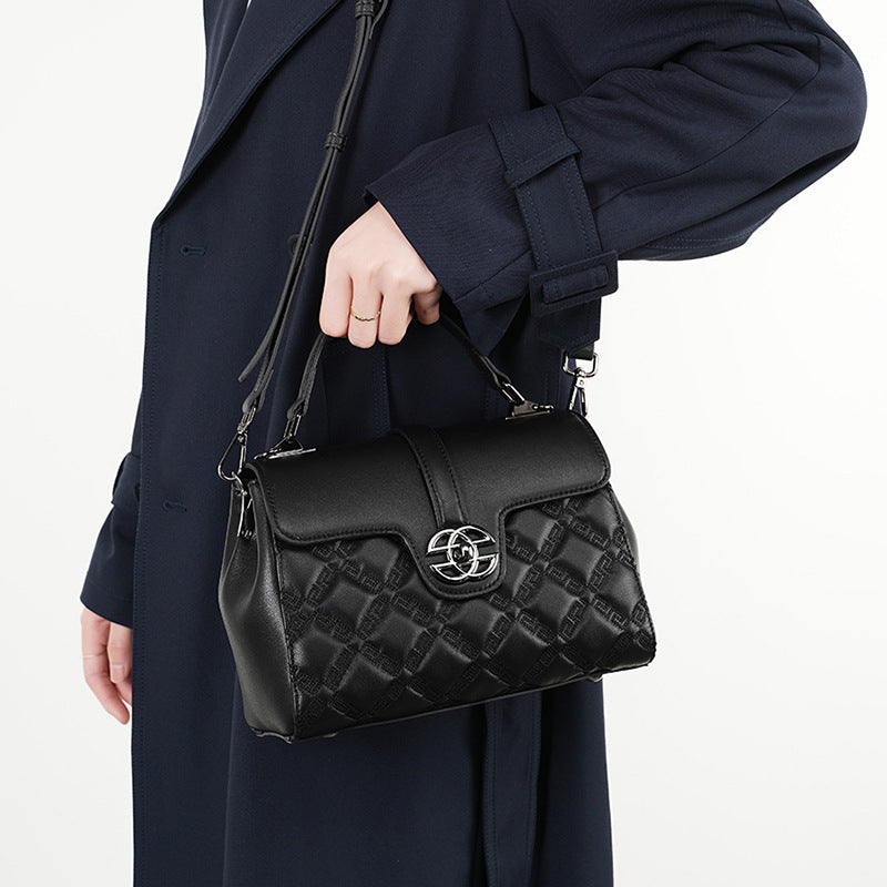 Luxury Leather Tote Bag for Women-Handbags-Black-23*11*17-Free Shipping Leatheretro