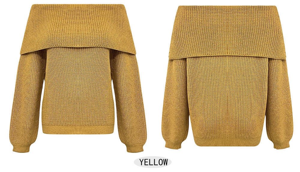 Women's Oversized Off-Shoulder Sweater-black-S-Free Shipping Leatheretro