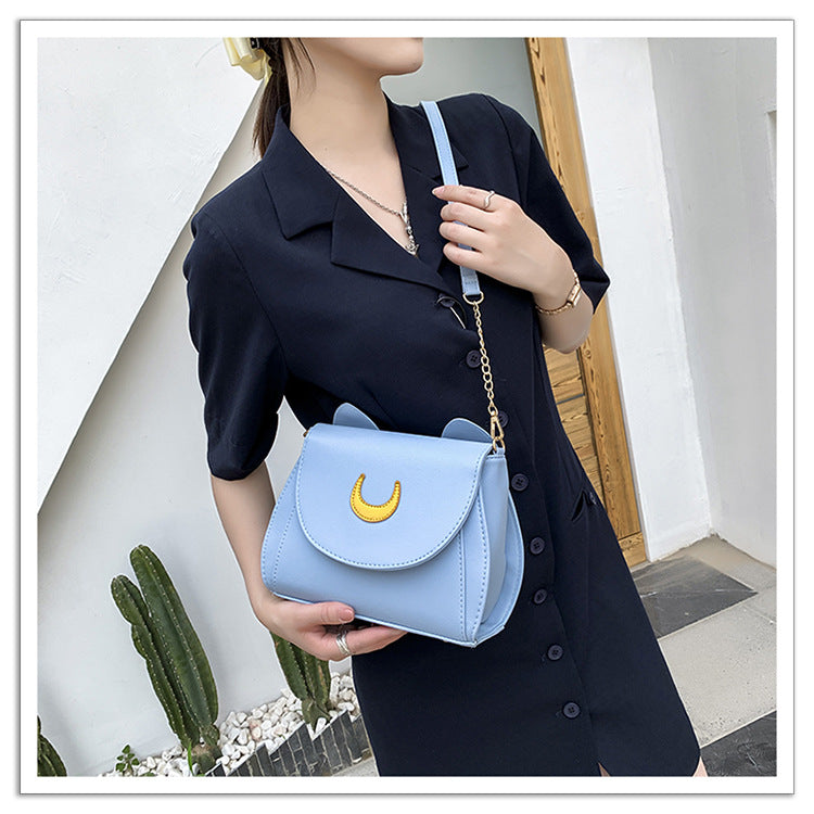 Sailor Moon Inspired Cute Cat Shoulder Bag-White-Free Shipping Leatheretro