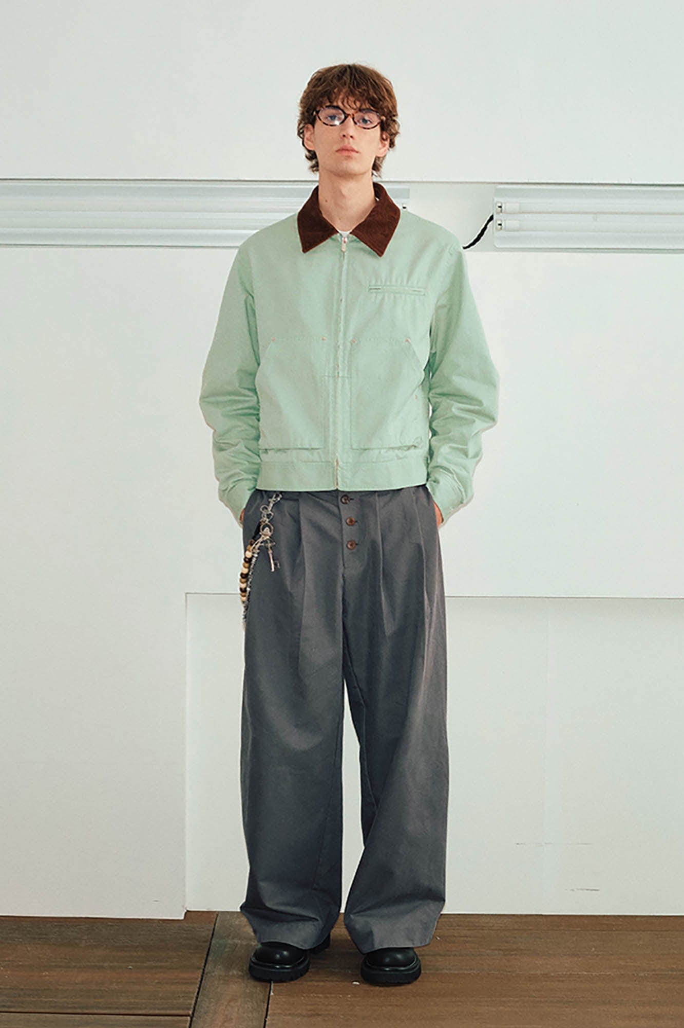 KREATE Retro Corduroy Collar Detroit Jacket-Jacket-S-Green-Free Shipping Leatheretro