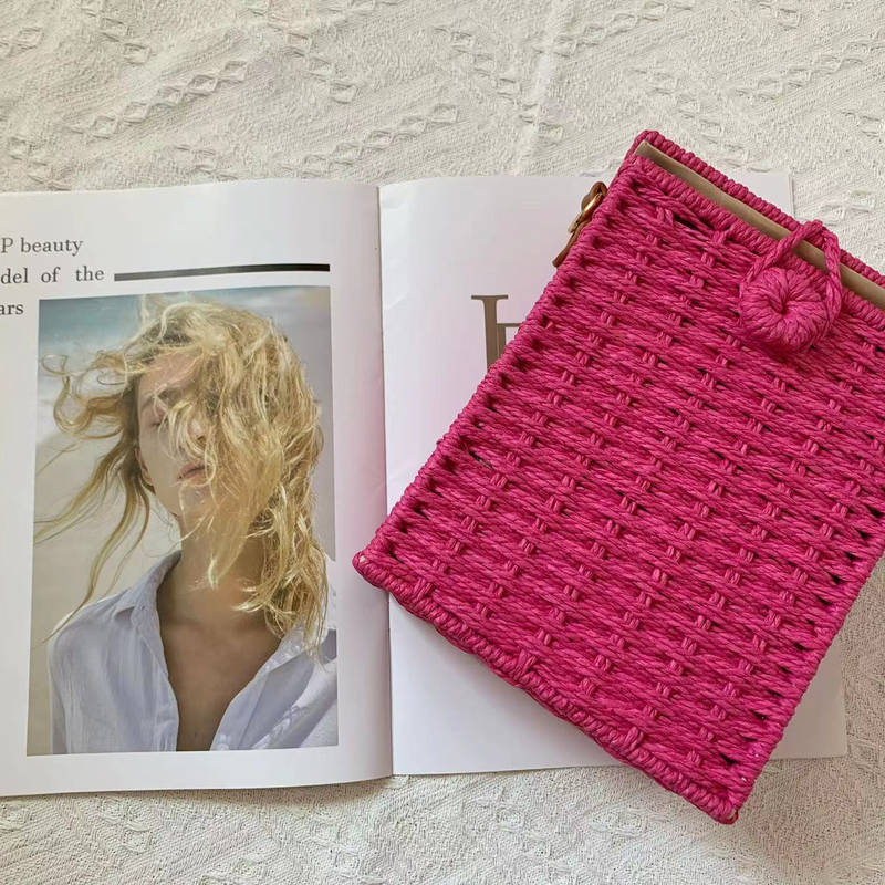 Rose Red Versatile Minimalist Woven Bag-Rose Red-Free Shipping Leatheretro