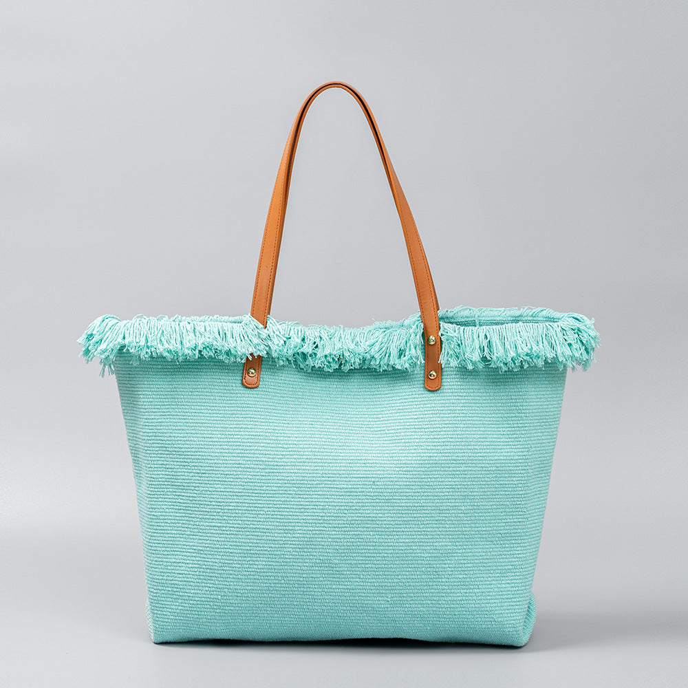 Stylish Canvas Tote Bag-Light blue-50*10*35CM-Free Shipping Leatheretro