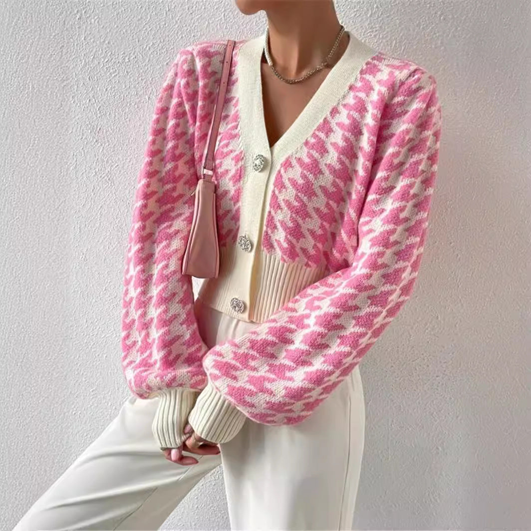 Fashion Women Knitted Cardigan Sweaters-Sweater&Hoodies-Pink-S-Free Shipping Leatheretro