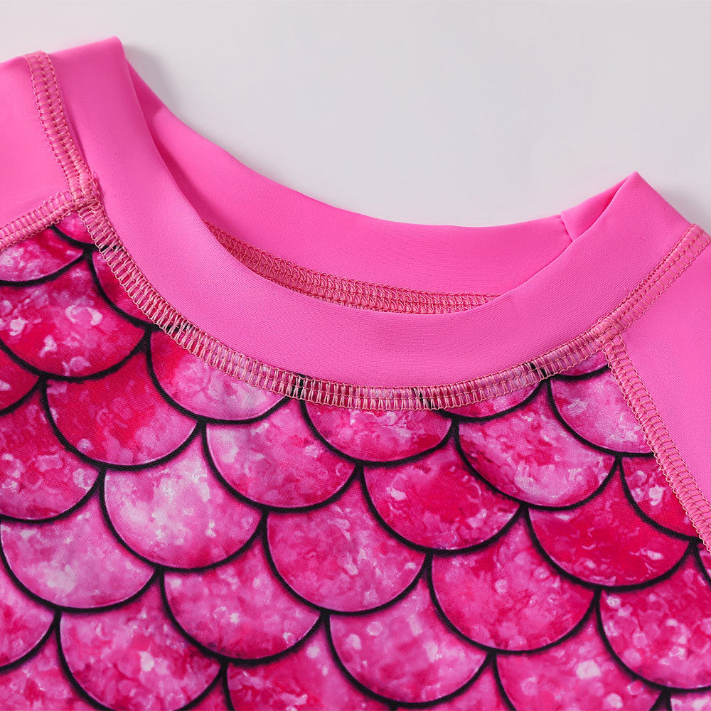 3D Fish Scale Design Two Pieces Swimsuits for Girls-Swimwear-YY106-5-100cm-Free Shipping Leatheretro