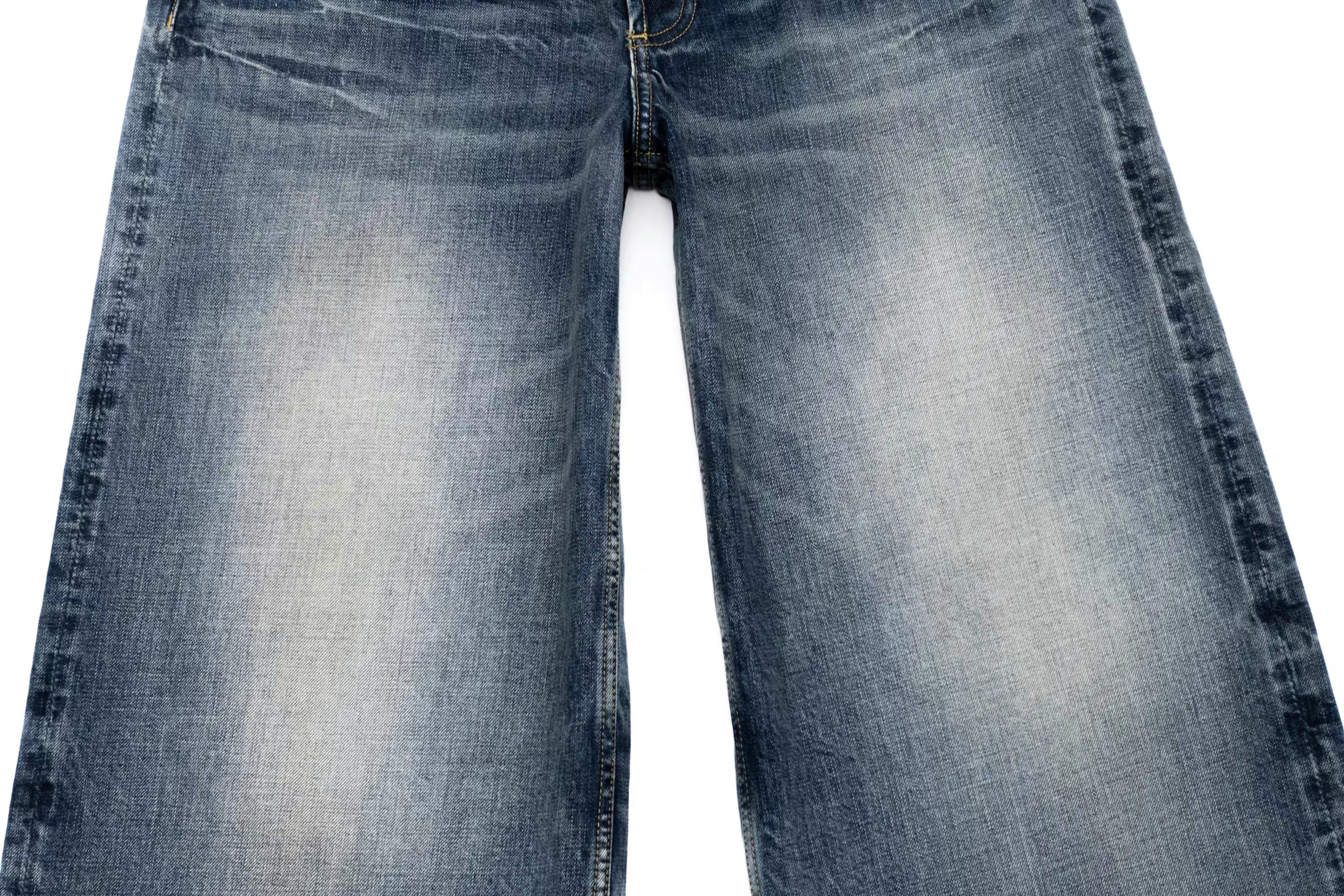IN EXISTENCE x i Washed Lightning Fade Wide-Leg Jeans Blue-Jeans-XS (0) (Preorder)-Free Shipping Leatheretro