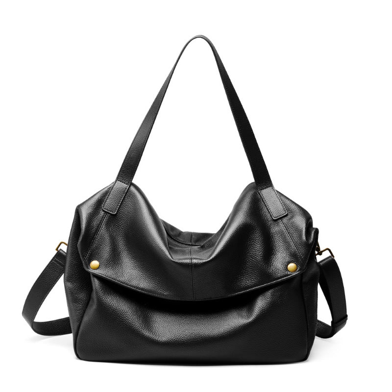 Oversized Genuine Leather Tote Bag-Handbags-Black-36*13*32cm-Free Shipping Leatheretro