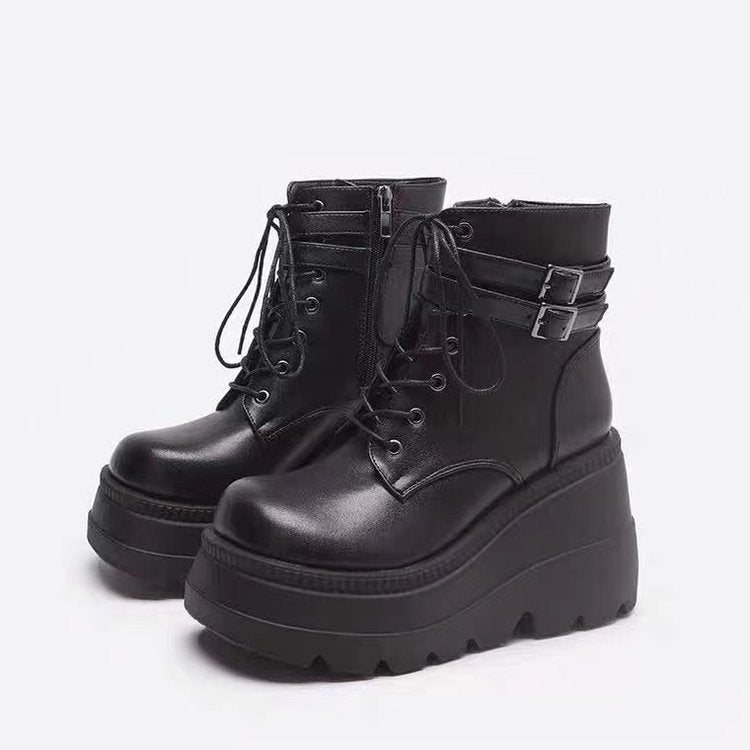 Fashion Plus Sizes Short Boots-boots-Black-35-Free Shipping Leatheretro