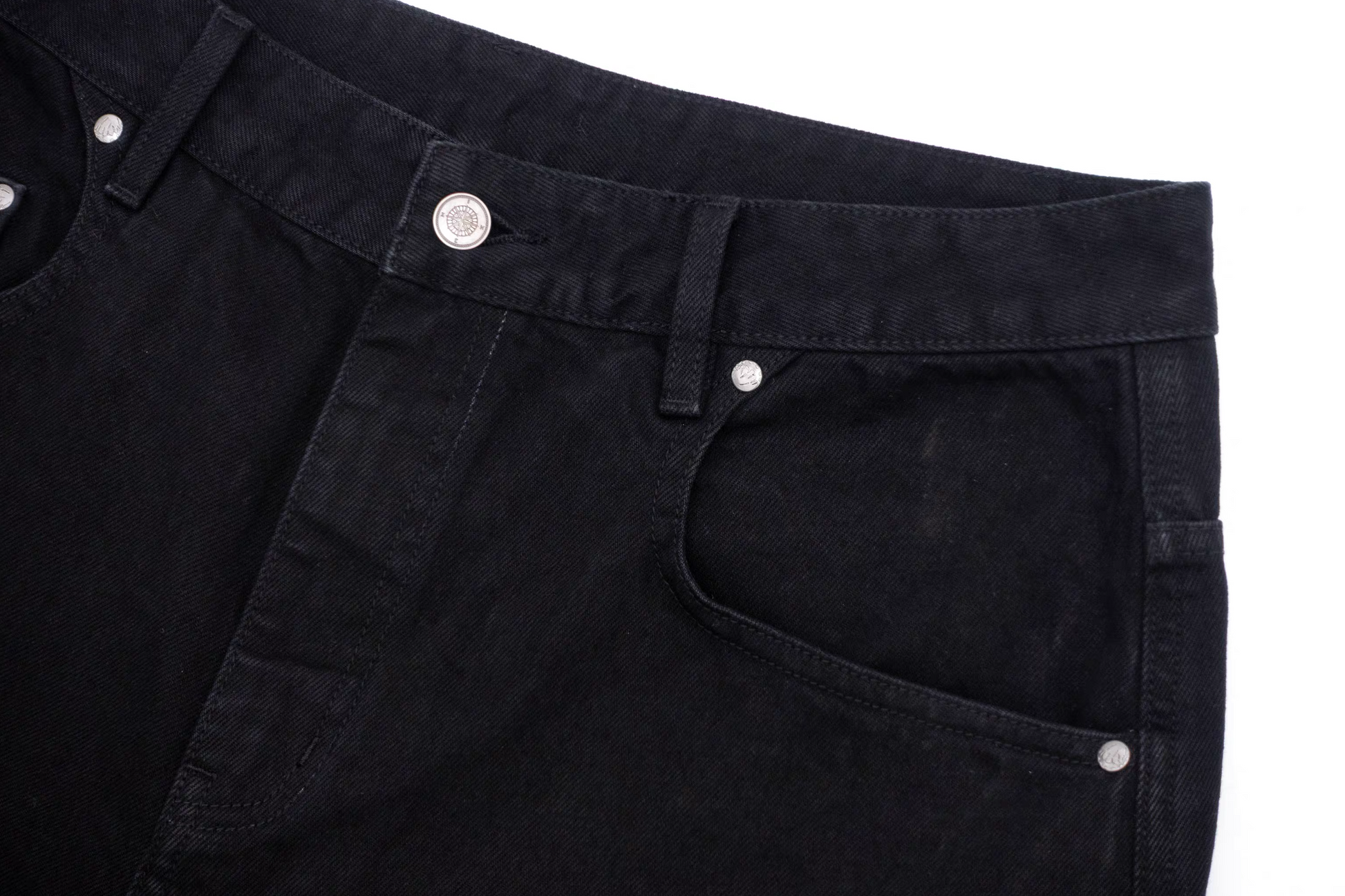 IN EXISTENCE Washed Rivet-Trim Patch Denim Shorts-Shorts-S (1)-Free Shipping Leatheretro