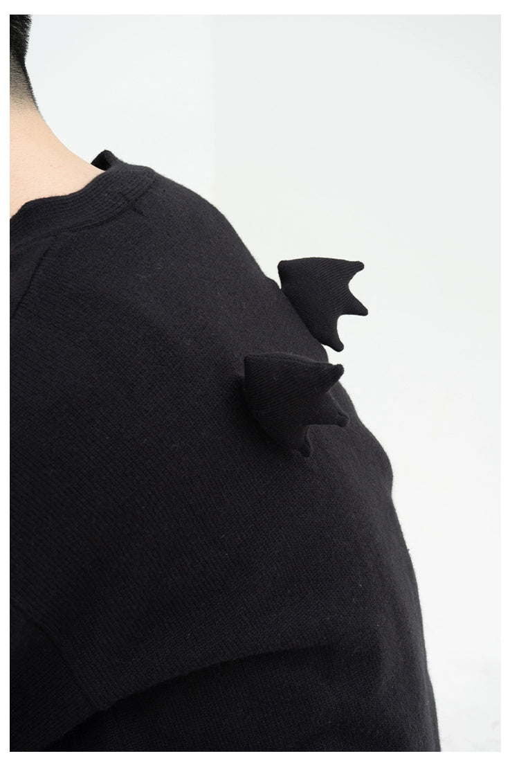 CLP Butterfly Love Beaded Cardigan - Oversized Knit Sweater-Black-Short- Three Buttons-Free Shipping Leatheretro