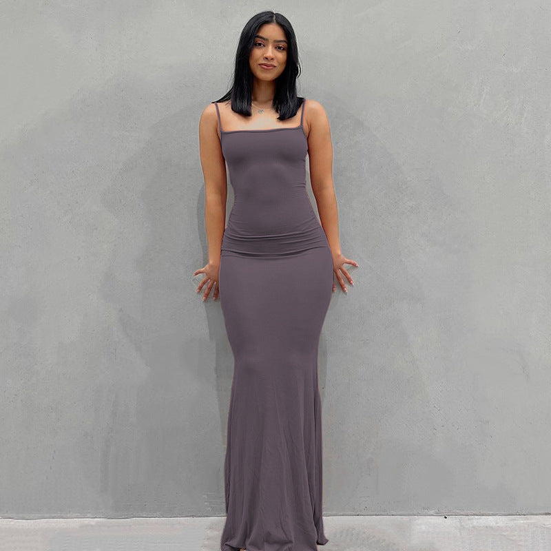 Casual Long Sheath Dresses-Dresses-Purple-XS-Free Shipping Leatheretro