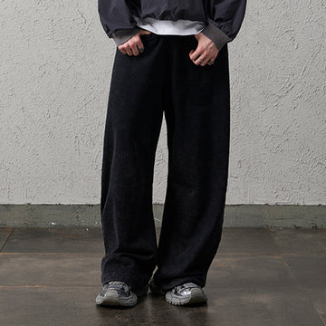 ORGANIC EMOTION Waxed-Wash Oversized Curved Pants-Pants-M-Free Shipping Leatheretro