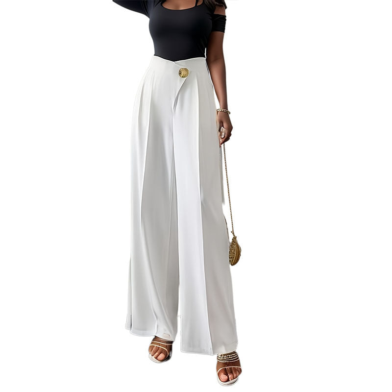 Casual High Waist Leisure Women Long Pants-pants-White-M-Free Shipping Leatheretro