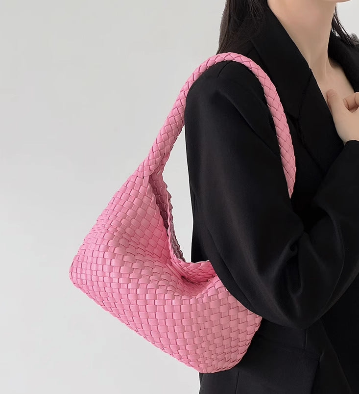 Handwoven Faux Leather Women's Bag – Stylish Crossbody Handbag-Avocado green + change purse-Free Shipping Leatheretro