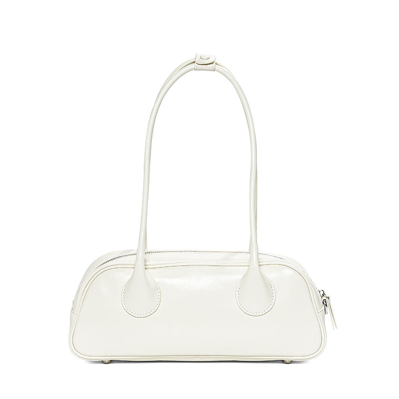 Luxury Genuine Leather Bowling Bag – Spacious Crossbody Tote & Shoulder Bag-Shoulder-Off-white-Free Shipping Leatheretro