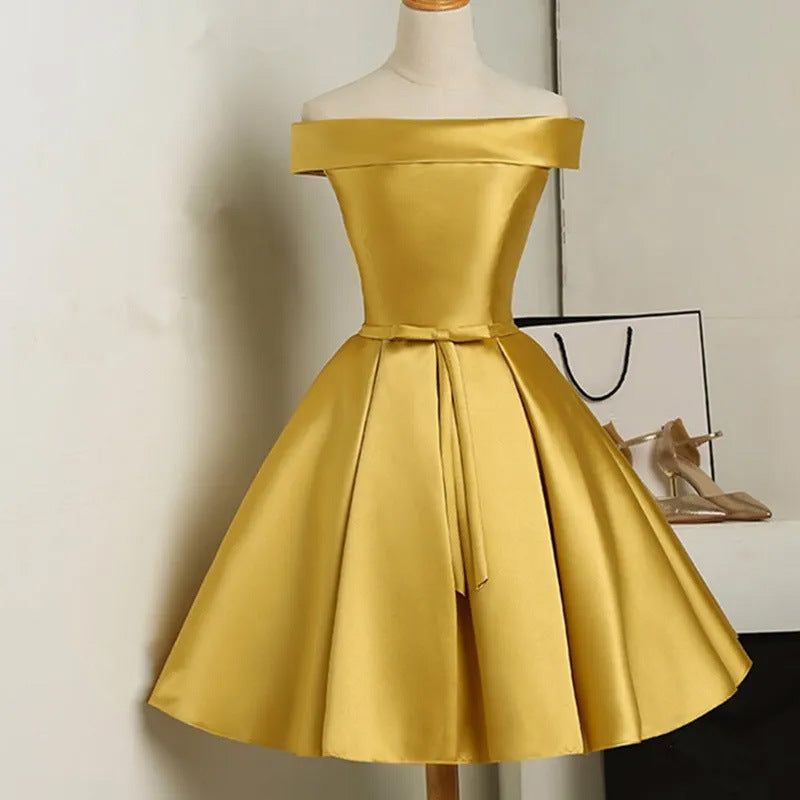 Elegant Fashion Mini Party Dresses-Dresses-Golden-S-Free Shipping Leatheretro