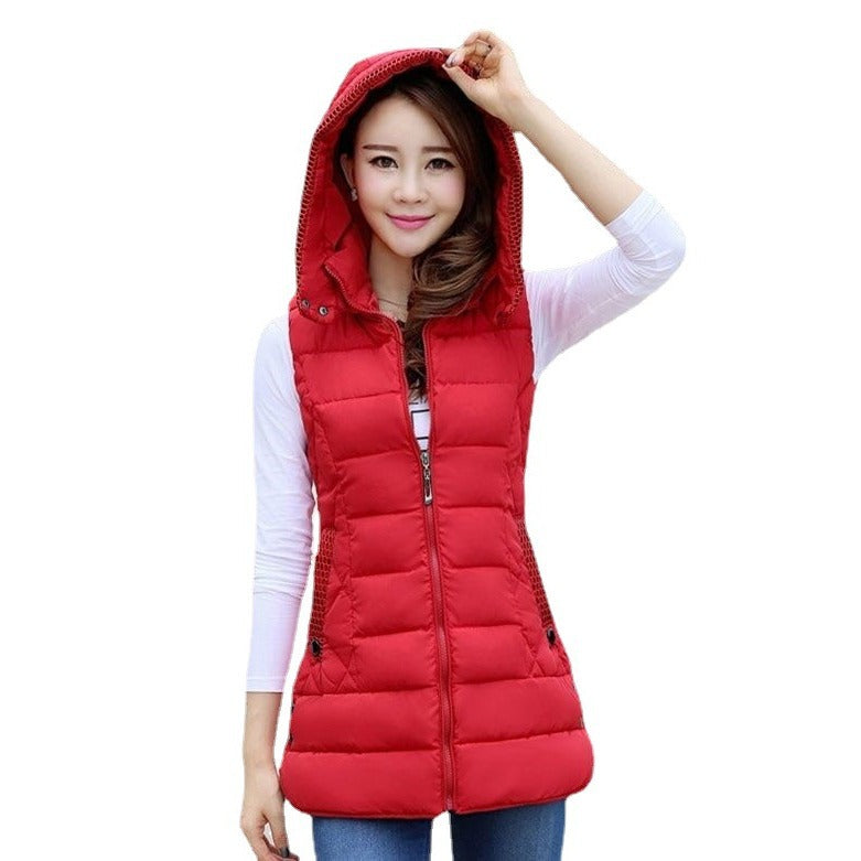 Fashion Winter Plus Sizes Cotton Vest for Women-Vests-Yellow-L 40-50 kg-Free Shipping Leatheretro