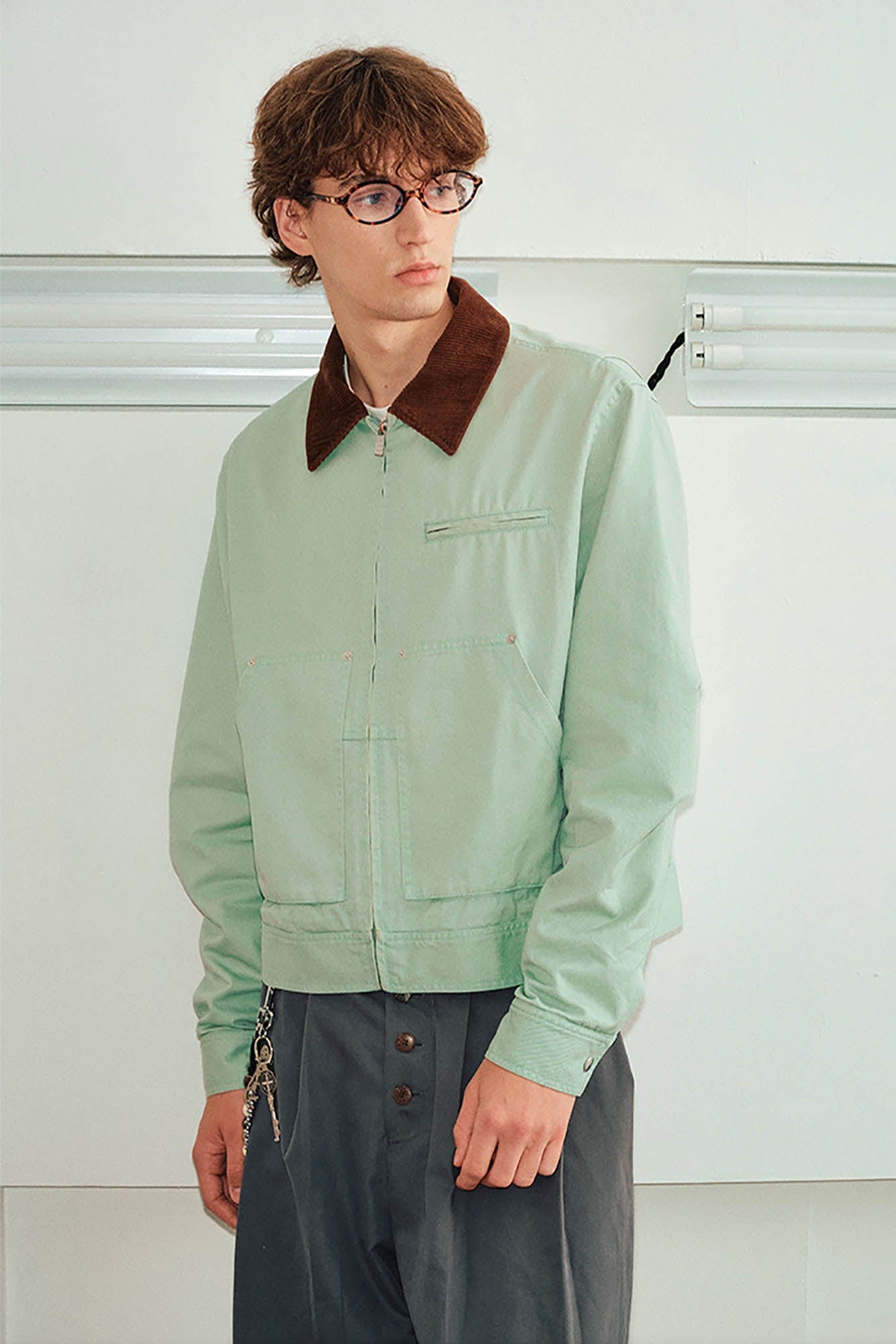 KREATE Retro Corduroy Collar Detroit Jacket-Jacket-S-Green-Free Shipping Leatheretro