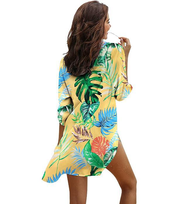 Summer Beach Chiffon Bikini Shirts-Swimwear-Gray-S-Free Shipping Leatheretro