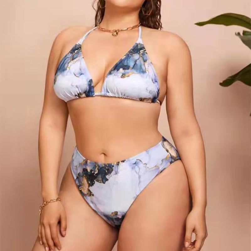 Sexy Dyed 3pcs Plus Sizes Women Bikini Swimsuits-Swimwear-Gray-0XL-Free Shipping Leatheretro