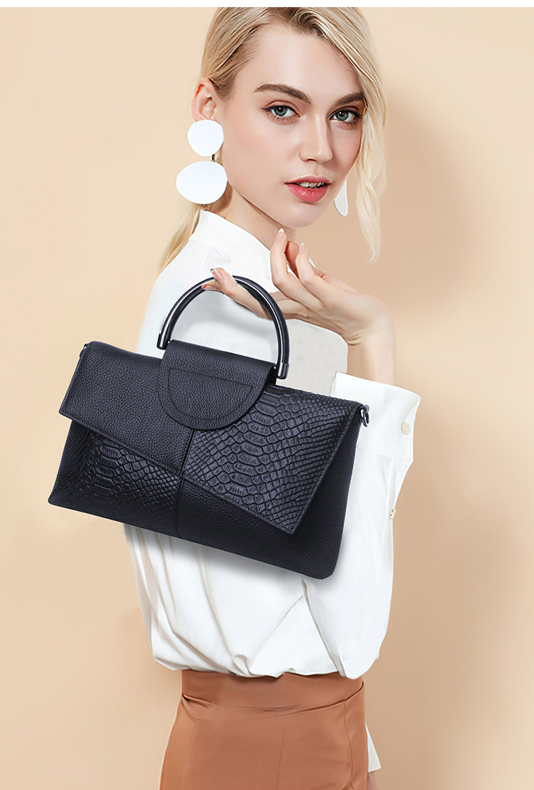 Genuine Leather Crossbody Bag for Women-Black-Free Shipping Leatheretro