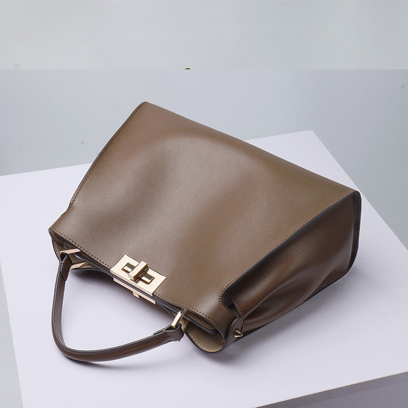 Genuine Leather Large Women’s Crossbody & Handbag-Handbags-Black King Size 39-Free Shipping Leatheretro