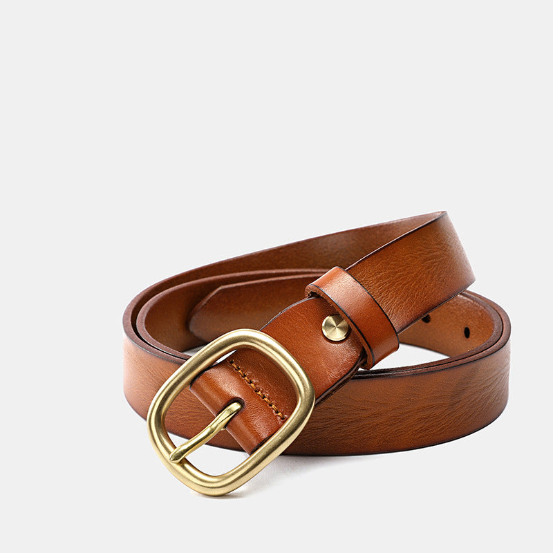 Women's 3.0" Wide Genuine Leather Belt-Green-105-125-Free Shipping Leatheretro