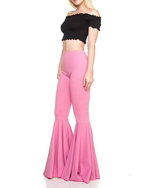 Sexy High Waist Mermaid Flare Pants-Pants-White-S-Free Shipping Leatheretro