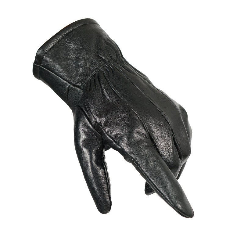 Premium Genuine Sheepskin Leather Winter Gloves for Women & Men-Black-L-Free Shipping Leatheretro