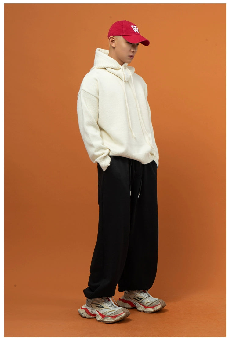 CLP Unisex Split Hoodie Snood Knit Sweater-Gray-S-Free Shipping Leatheretro