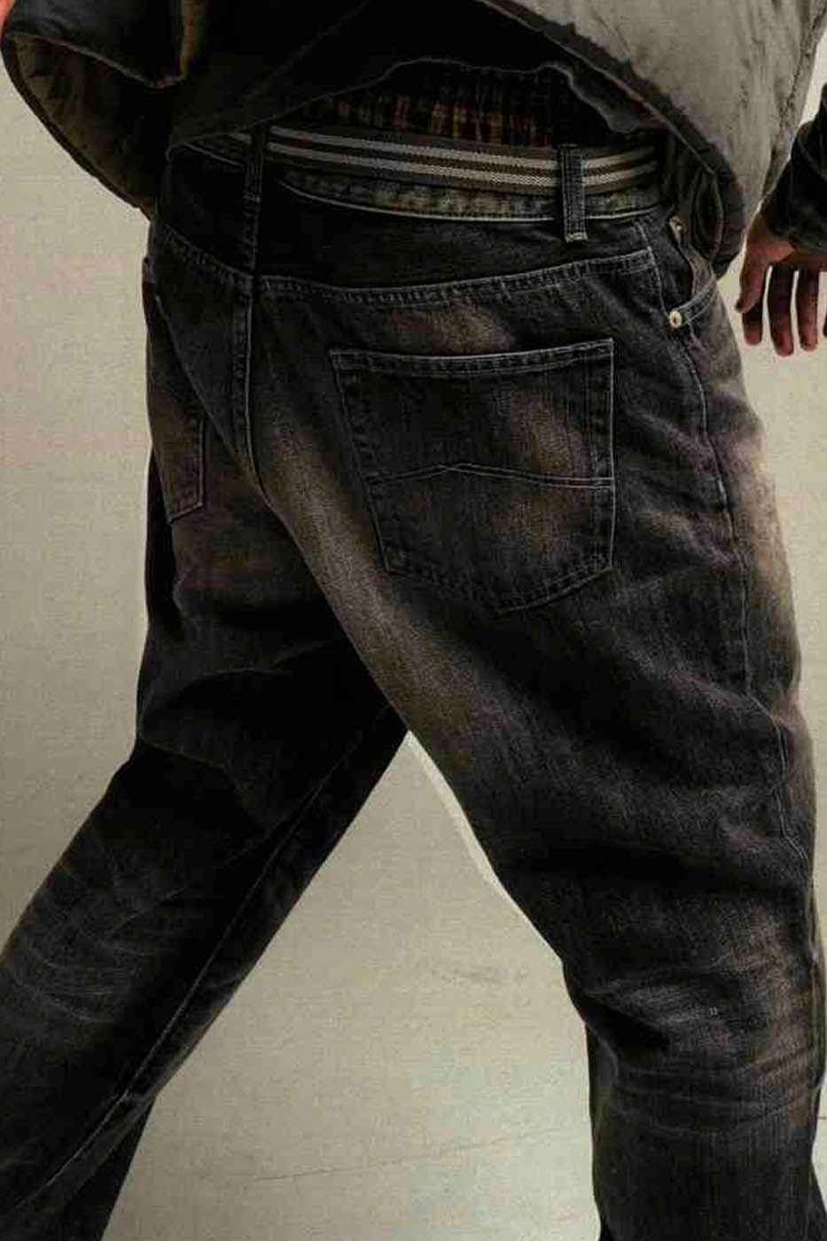 URBAN+FOREST 50s Washed Baggy Jeans-Jeans-XS-Grey-Free Shipping Leatheretro